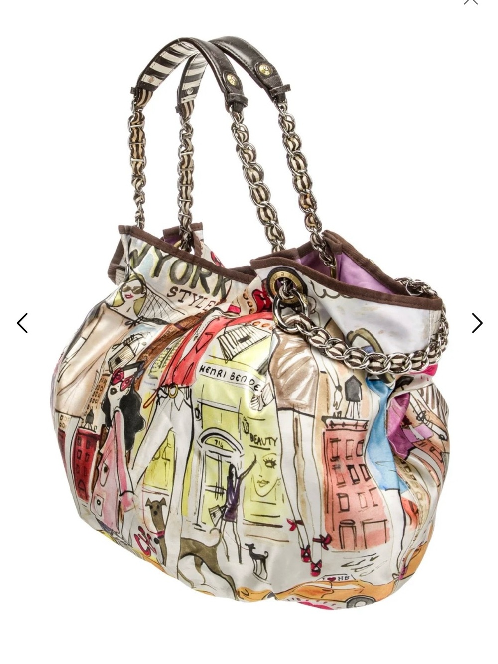 Rare henri bendel Multicolor Illustrated Cityscape Shoulder Bag - Picture 4 of 7